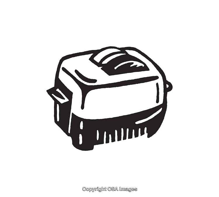 Stylized Black and White Drawing of a Bread Machine