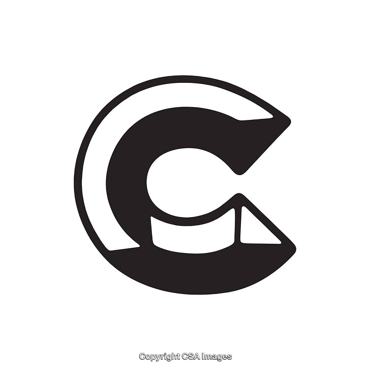 Black And White Letter C In Unique Bold Design