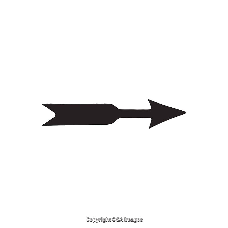 Black Silhouette of an Arrow Facing Right on a White Background