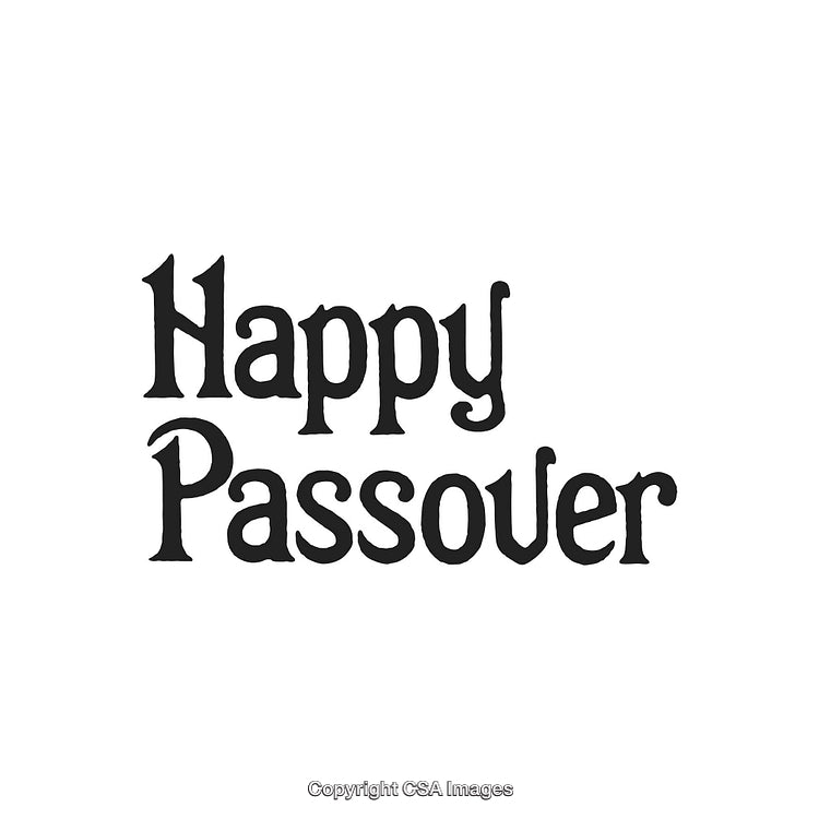 Happy Passover Text Design with Decorative Artistic Style on White Background
