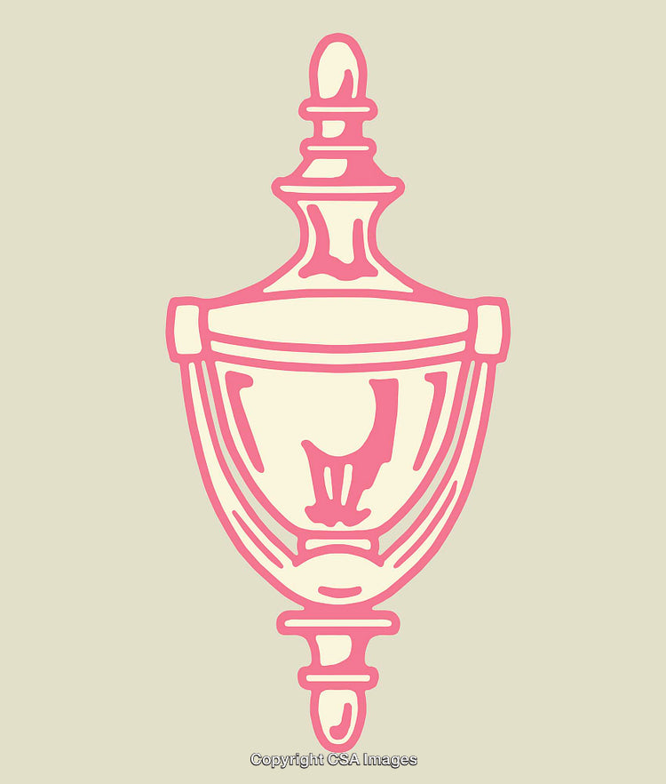 Elegant Pink Door Knocker illustration in Vector Line Art Style