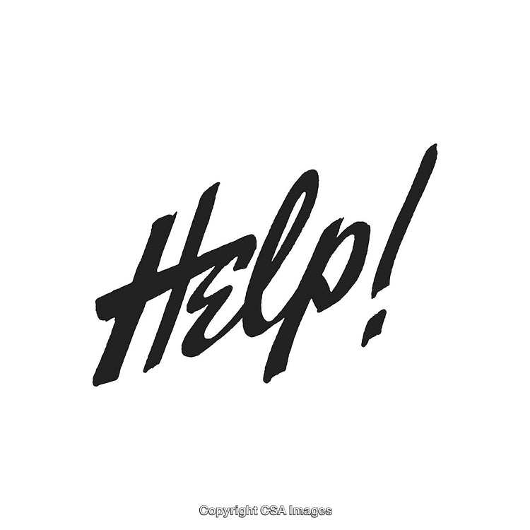 Dynamic Brush Lettering of the Word Help with Bold Stylization