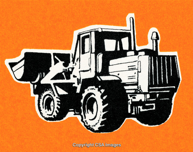 Illustration of a Heavy-Duty Truck on a Bright Orange Background