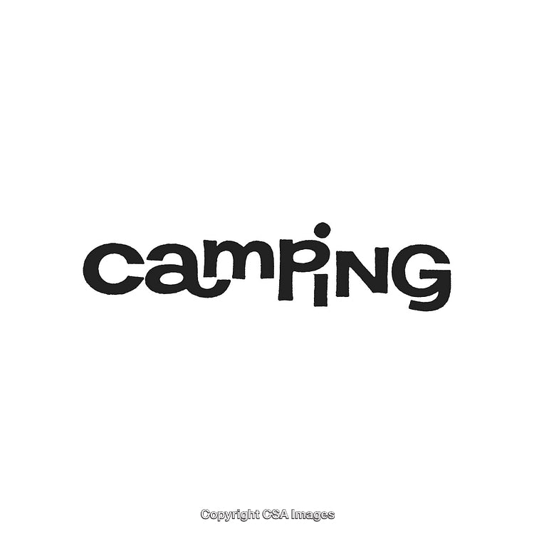 Creative Camping Typography Design with Unique Artistic Font Style Features