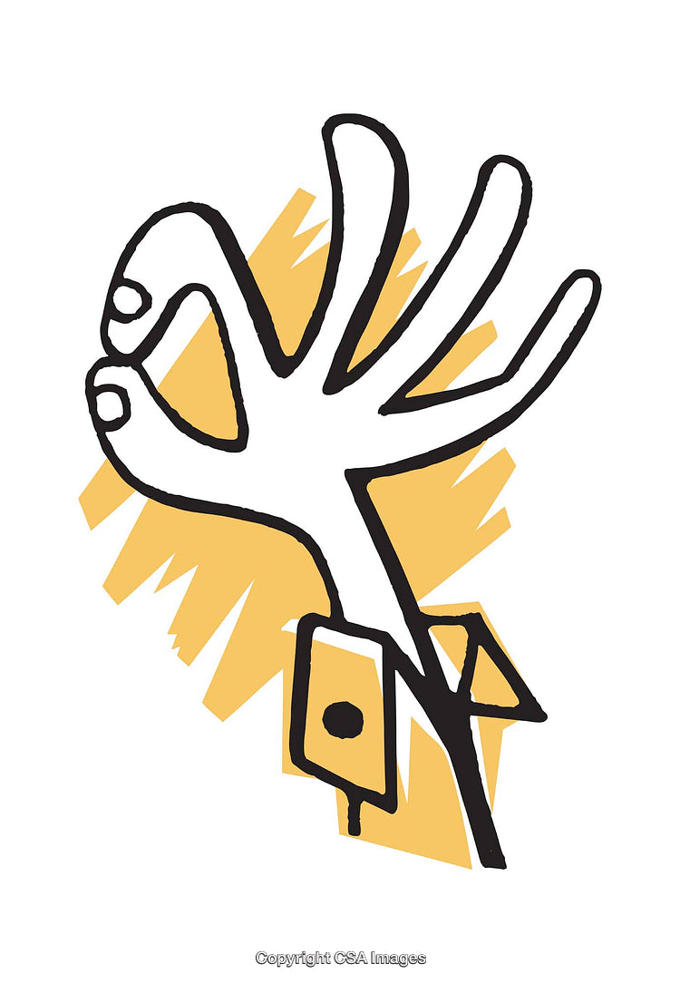 Expressive Hand Gesture Illustration with Bold Colorful Design
