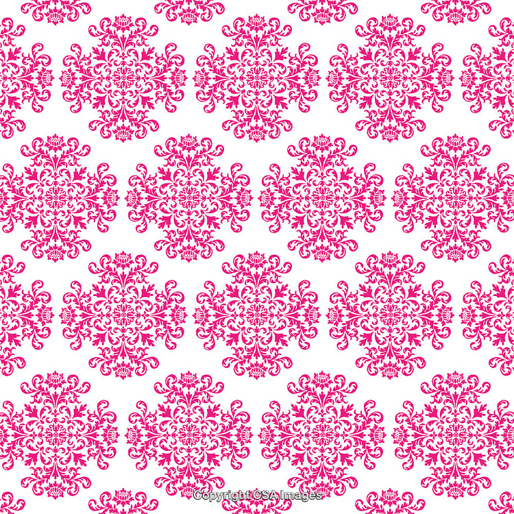 Elegant Pink Ornamental Pattern Over a White Background