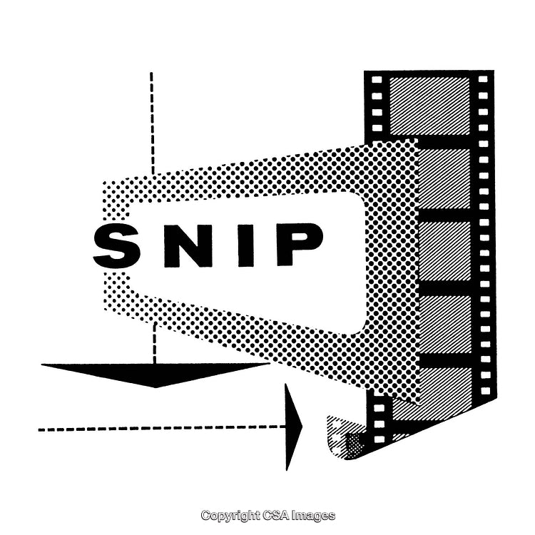 Artistic Black-and-White Iconography Featuring Film Reel and Abstract Borders