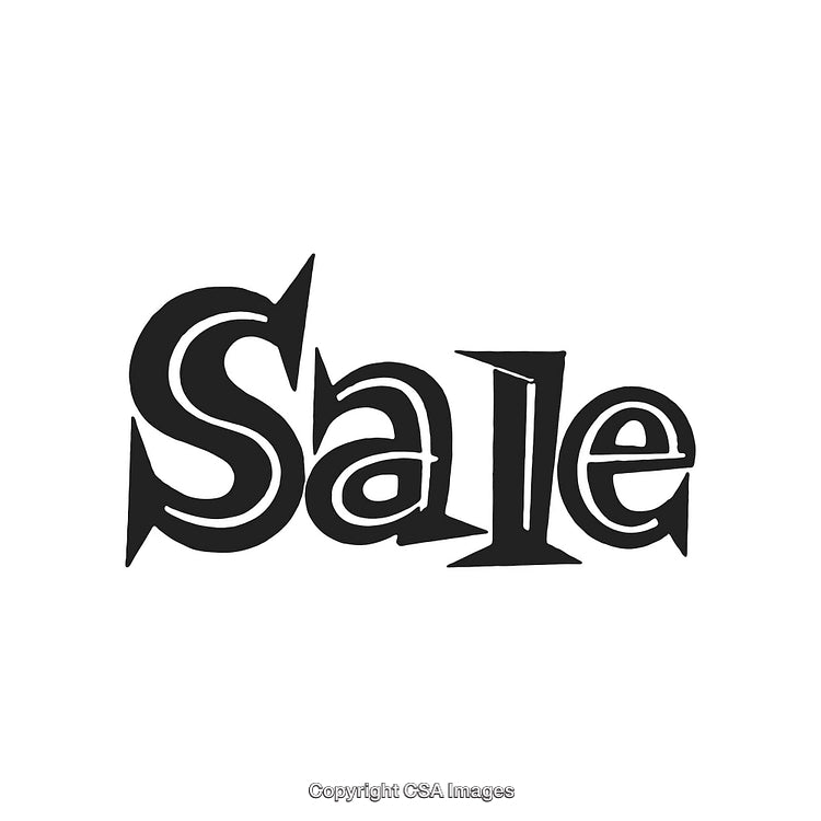 Bold and Artistic 'Sale' Typography in Black on White Background