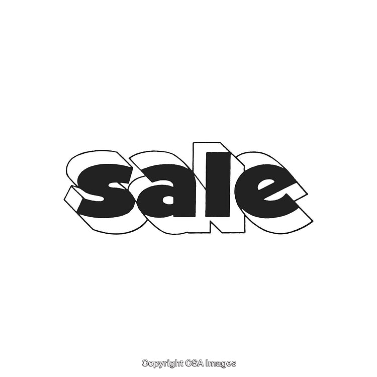 Bold Black and White Sale Text on Transparent Background
