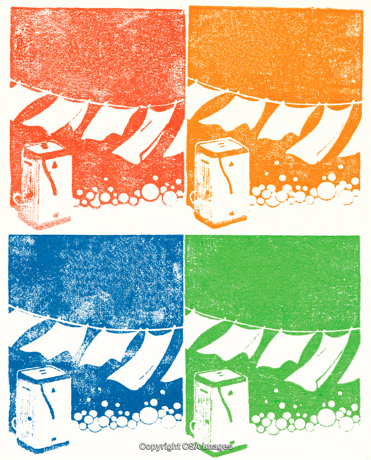 Pop Art Inspired Abstract Colored Laundry Illustration
