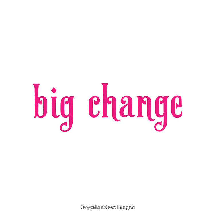 Bold Pink Text Reading Big Change on White Background