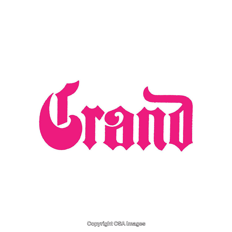 Bright Pink Gothic Lettering on Clean White Background