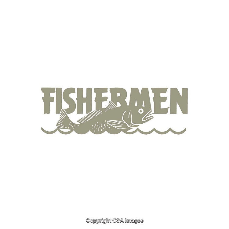 Creative Fish Design with the Word 'Fishermen' in Artistic Style