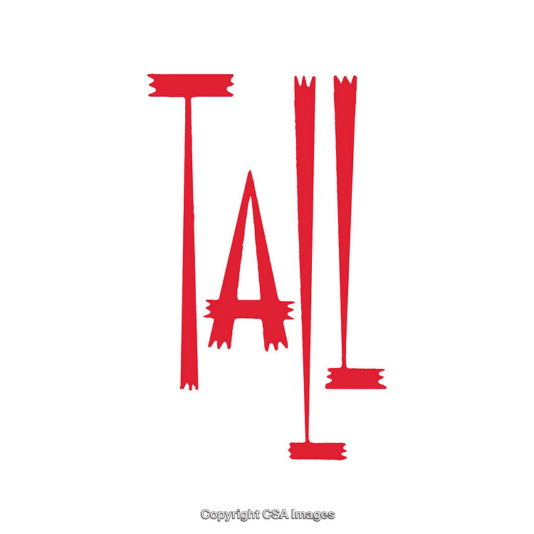 Stylized Typography in Red Featuring the Word Tall in Creative Design