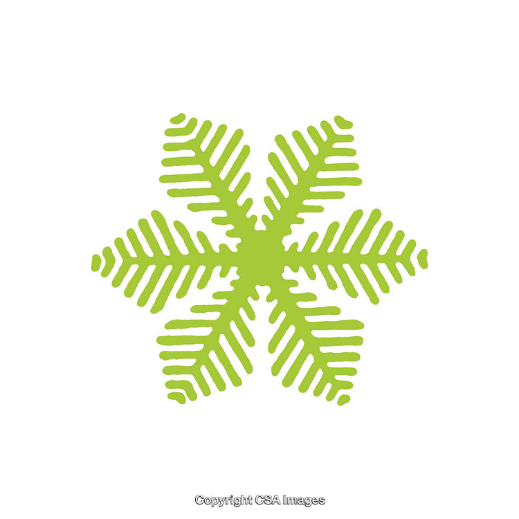 Green Geometric Shape Resembling a Leafy Snowflake Design or Decorative Pattern
