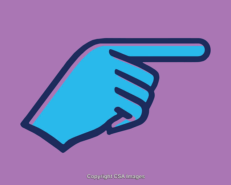 Colorful Hand Pointing Illustration With Purple and Blue Contrast Design
