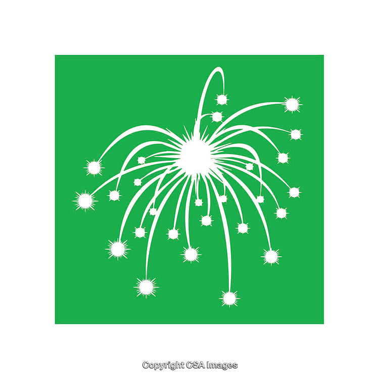 Stylish Abstract Icon Depicting a Firework Burst in Green and White Colors