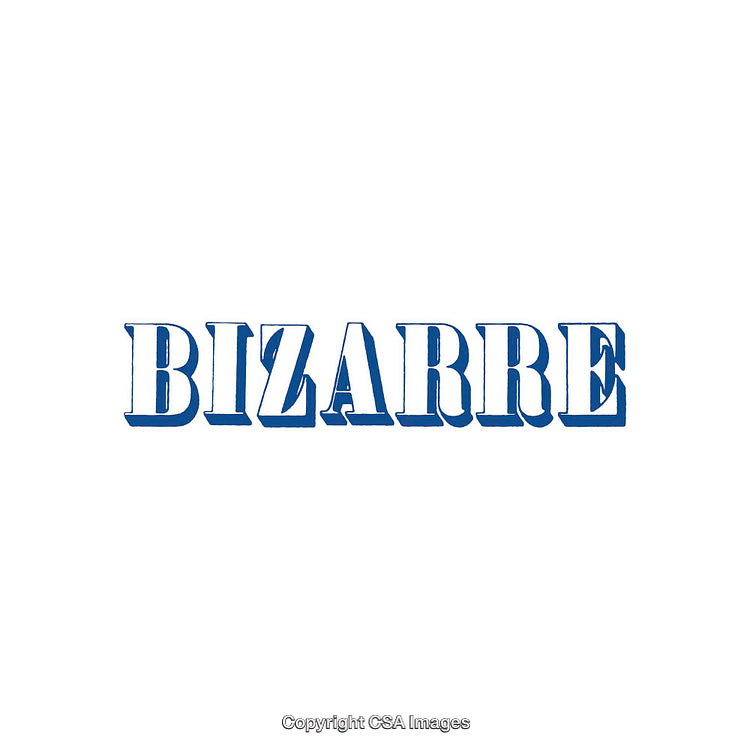 Bold Blue Text Reading Bizarre On White Background