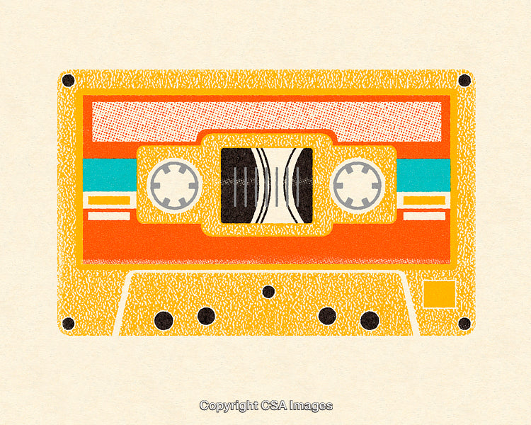 Retro Design of a Classic Orange Cassette Tape Showing Vintage Vibes