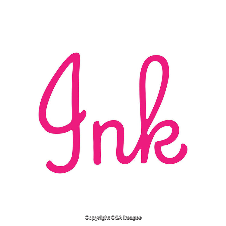 Elegant Pink Word Art Spelling Ink in Modern Handwriting