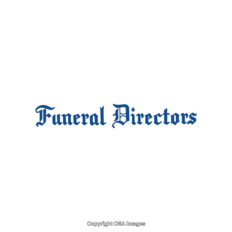 Elegant Funeral Directors Logo with Classic Blue Typeface on White Background