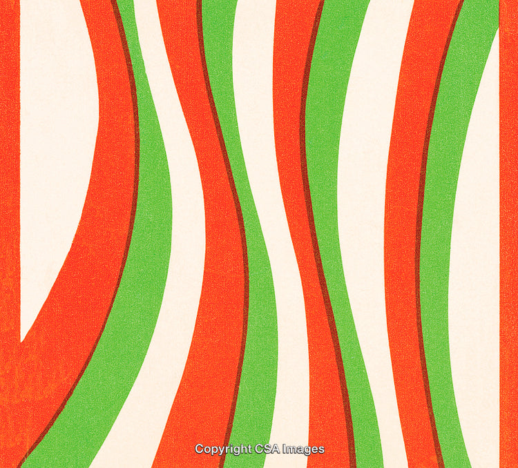 Abstract Wavy Patterns in Red, Green, and White Color Scheme