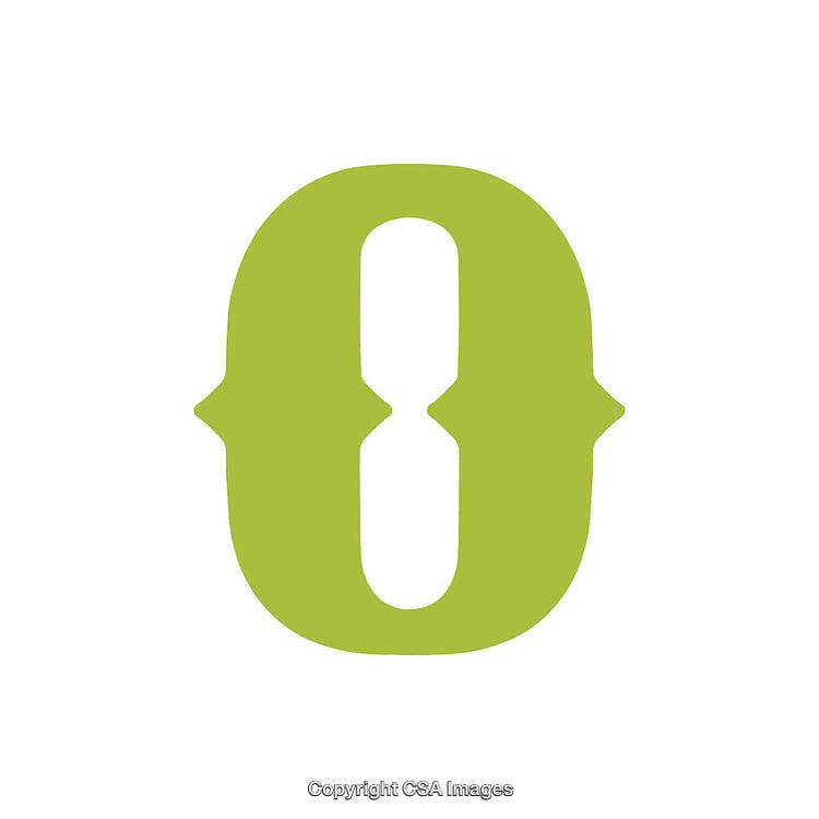 Green Letter O Symbol in Unique Minimalist Design Style