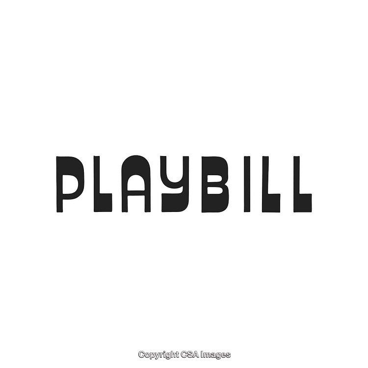 Minimalist Black Playbill Typography Design on White Background