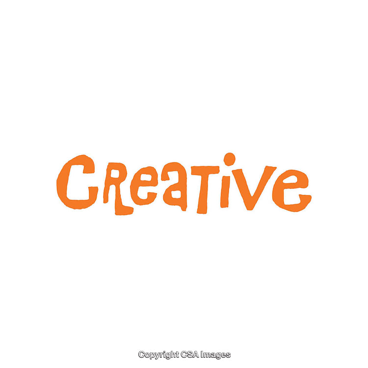 Orange Scribbled Creative Text on a White Background