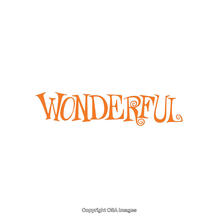 Orange Decorative Text on Minimalist White Background Highlighting Positivity