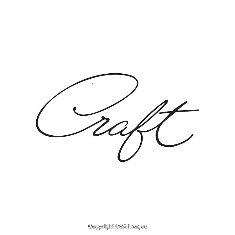 Elegant Calligraphy of Craft Word in Stylish Black Ink on White Background