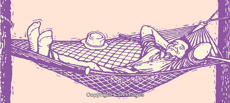 Man Relaxing on a Hammock in Colorful Illustrated Style
