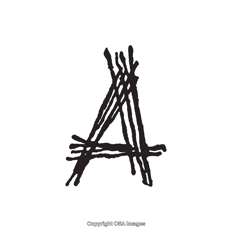 Bold Abstract Representation of the Letter A in Black on White