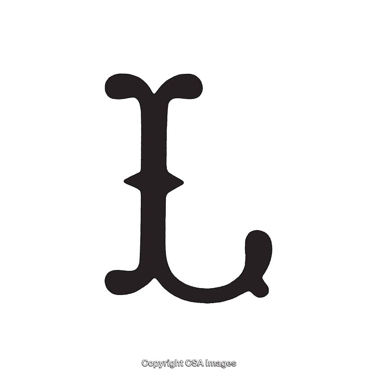 Elegant Stylized Letter L in Bold Black Font on White