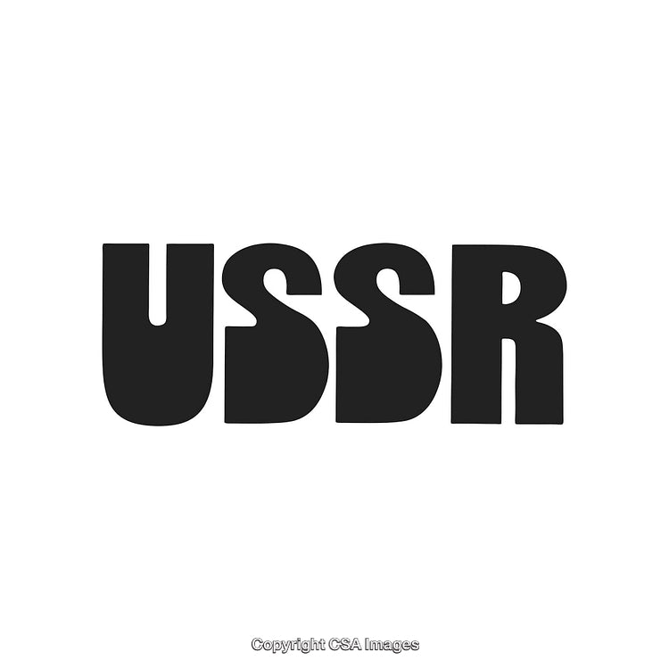 Bold USSR Text in Black on a Minimalistic White Background
