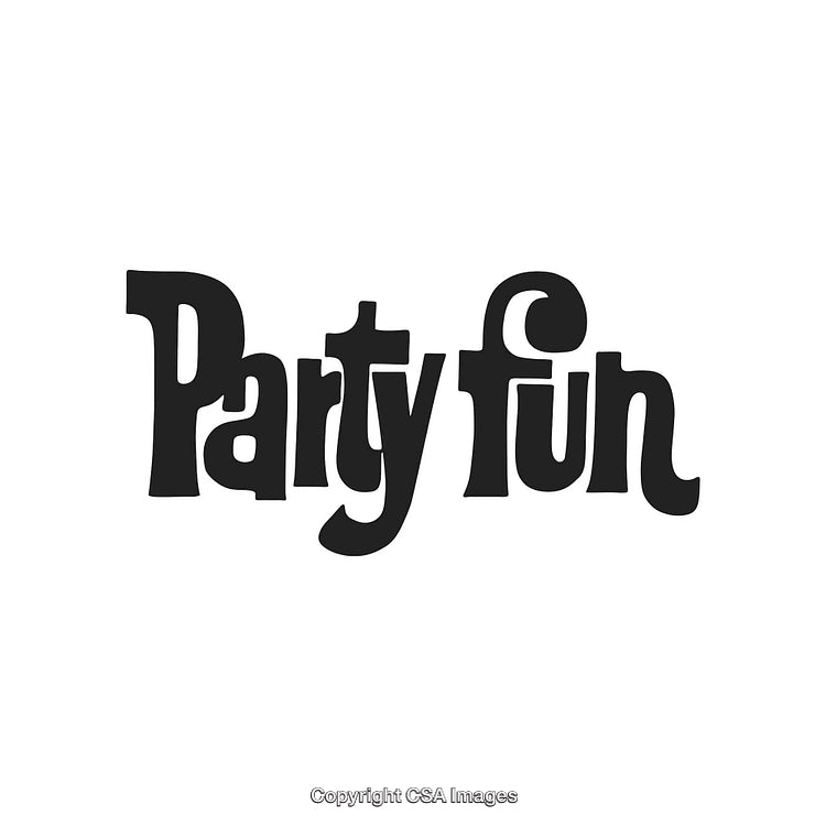 Retro Black and White Party Fun Text for Celebrations and Events