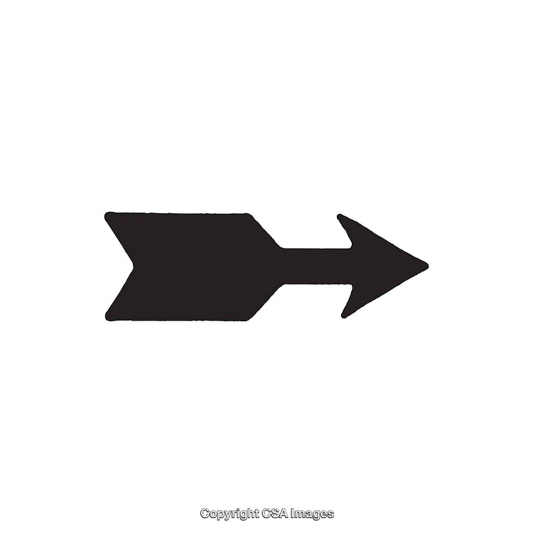 Black Arrow Shape Silhouette in Minimalist Style on White Background