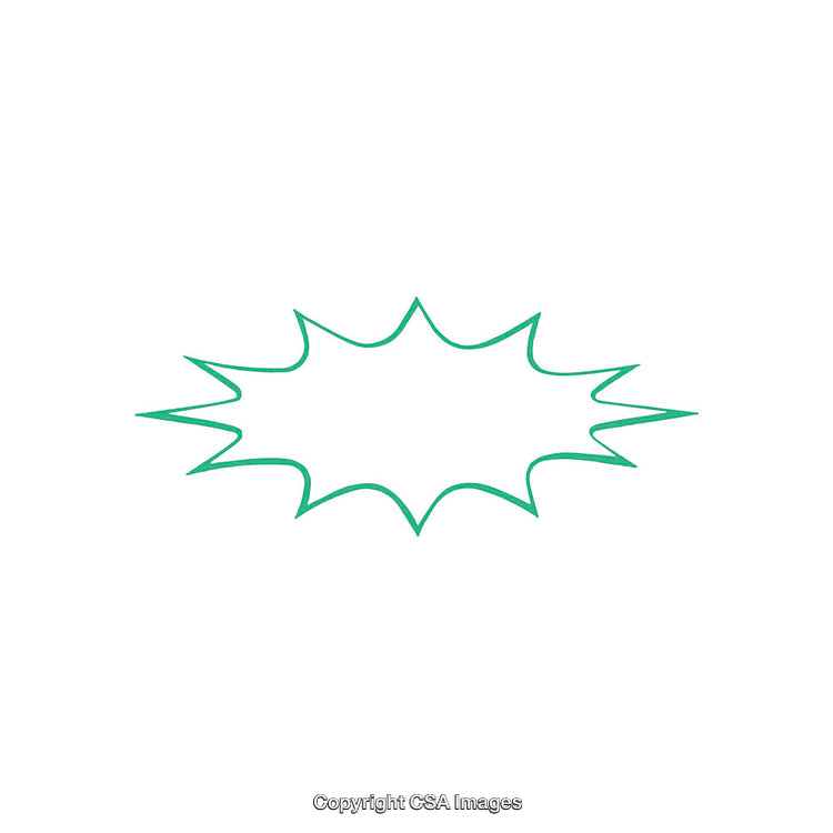 Green Spiky Speech Bubble Frame on Simple White Background