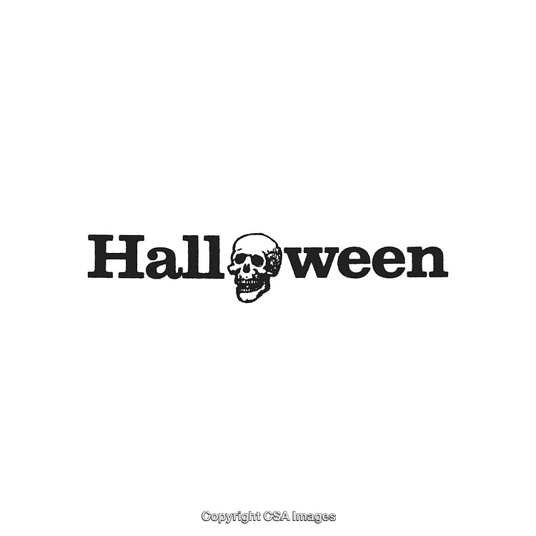 Halloween Typography Design Featuring Skull Icon in Creative Style