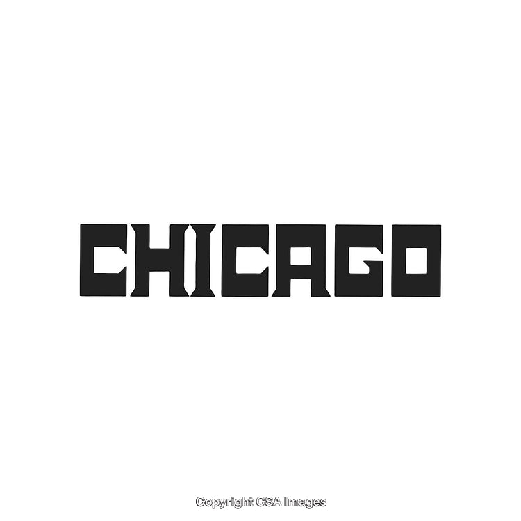 Bold Typographic Logo Design Featuring the Word Chicago in Unique Font Style