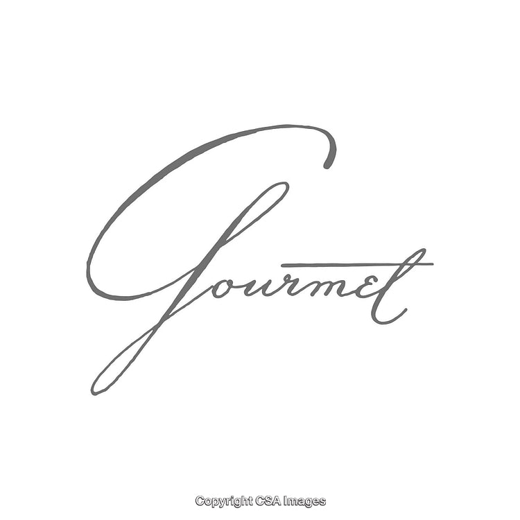 Elegant Handwritten Script Logo with the Word "Gourmet" in Gray