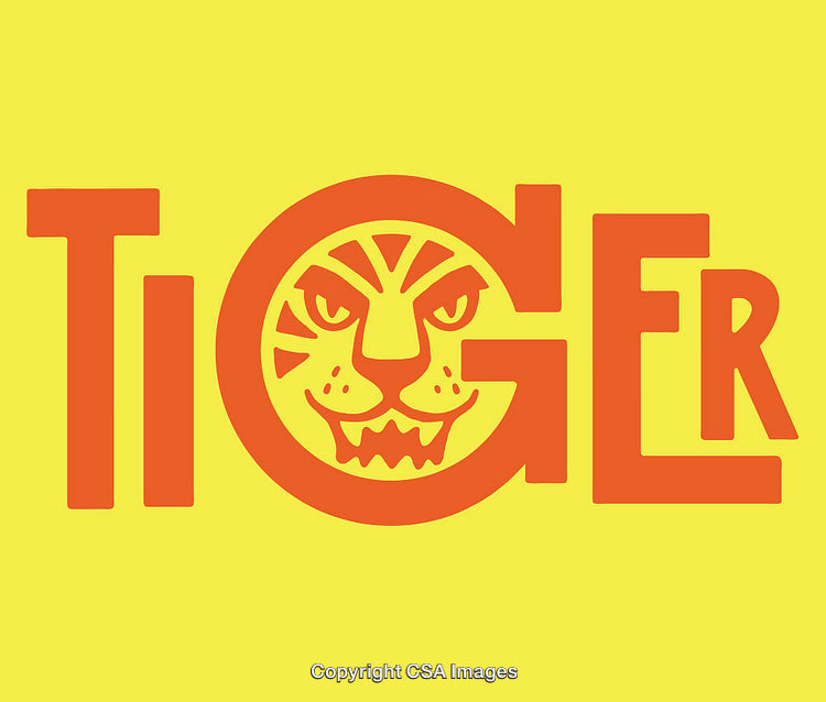 Bold Tiger Design Featuring Vibrant Colors and Creative Typography