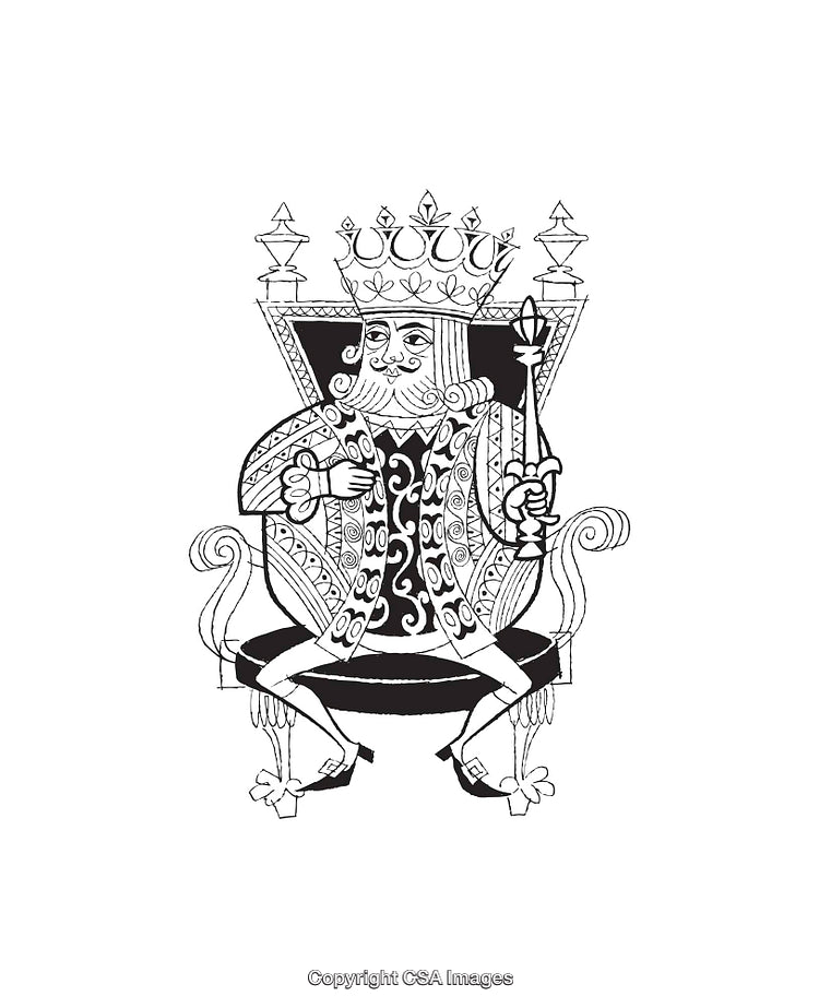 Elegant Black and White King Illustration From Classic Playing Cards