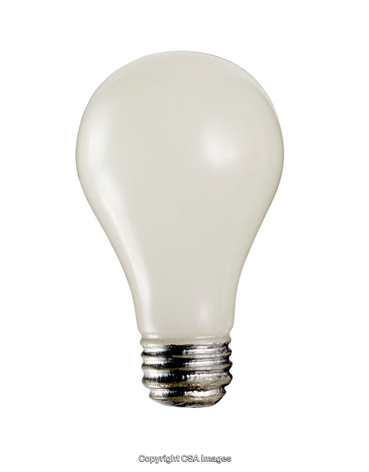 Close-Up of a White Light Bulb on a White Background