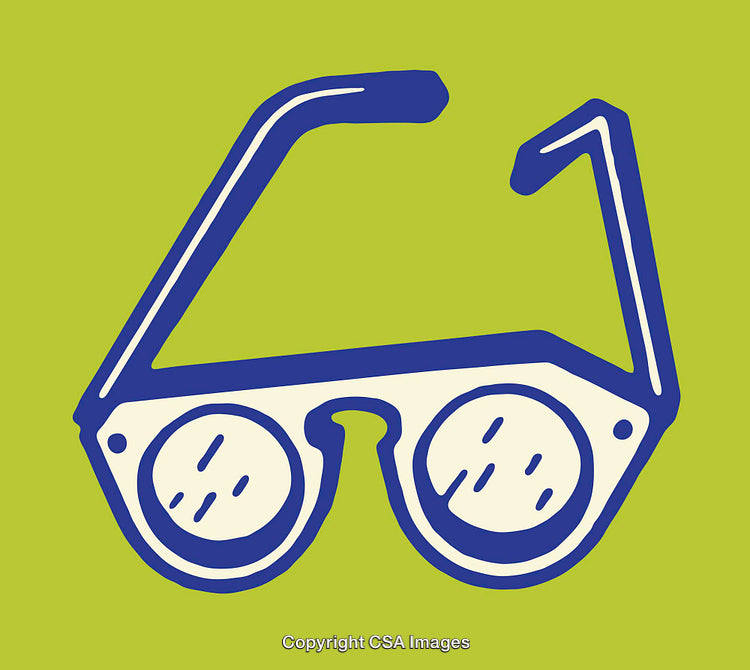 Colorful Line Art Drawing of Glasses on a Green Background