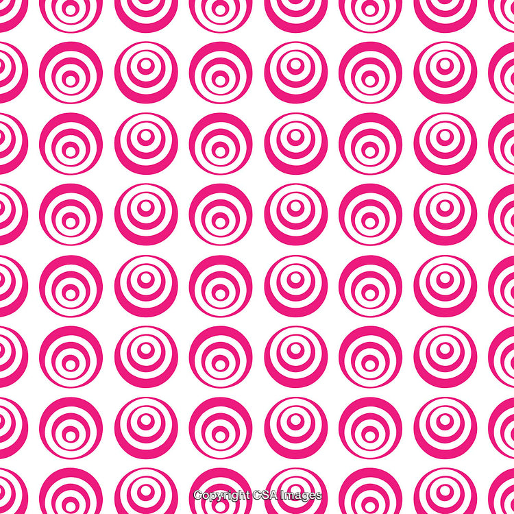 Pink Circular Pattern With Repeating Concentric Rings on White Background