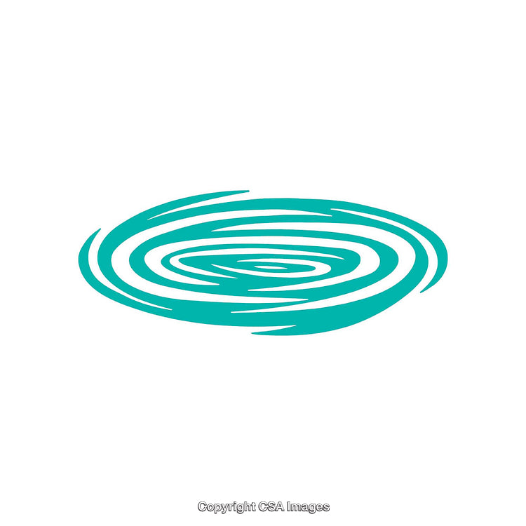 Abstract Circular Spiral Design in Aqua Color on White Background