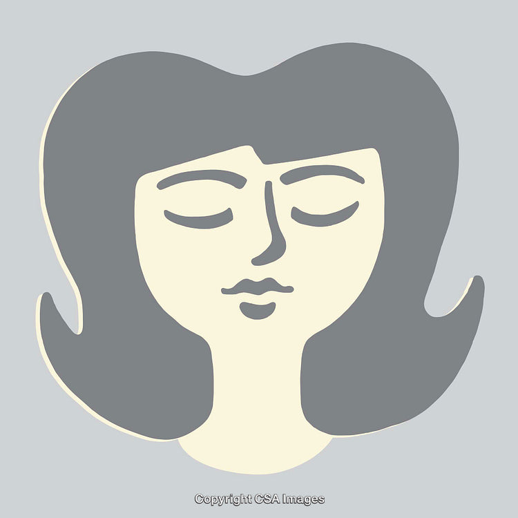 Minimalist Color Line Art Illustration of a Calm Female Face