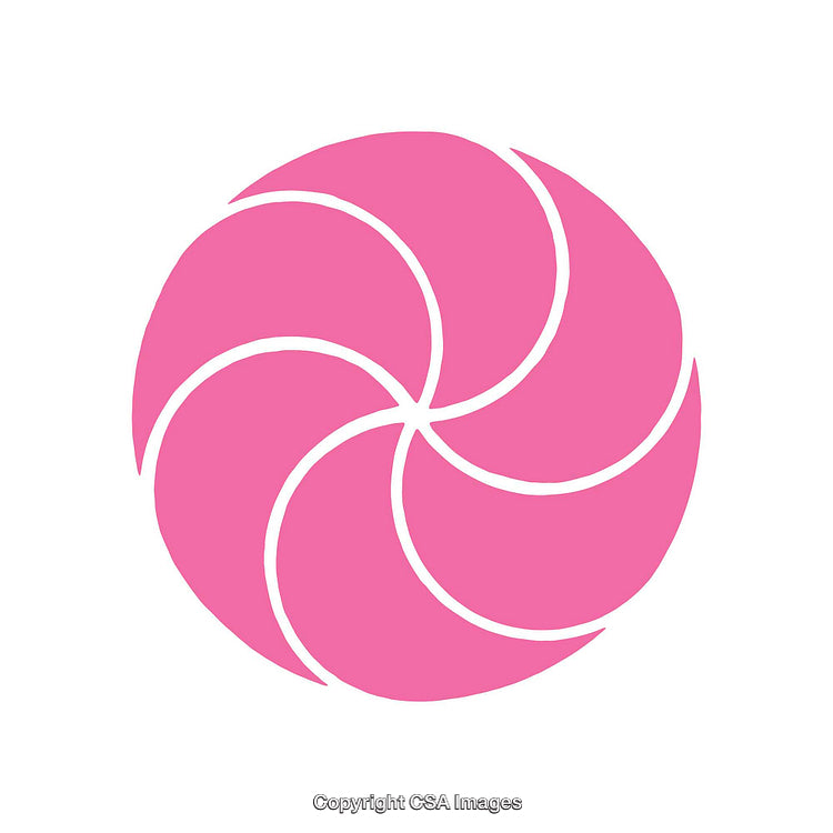 Pink Swirl Geometric Shape Design on White Background