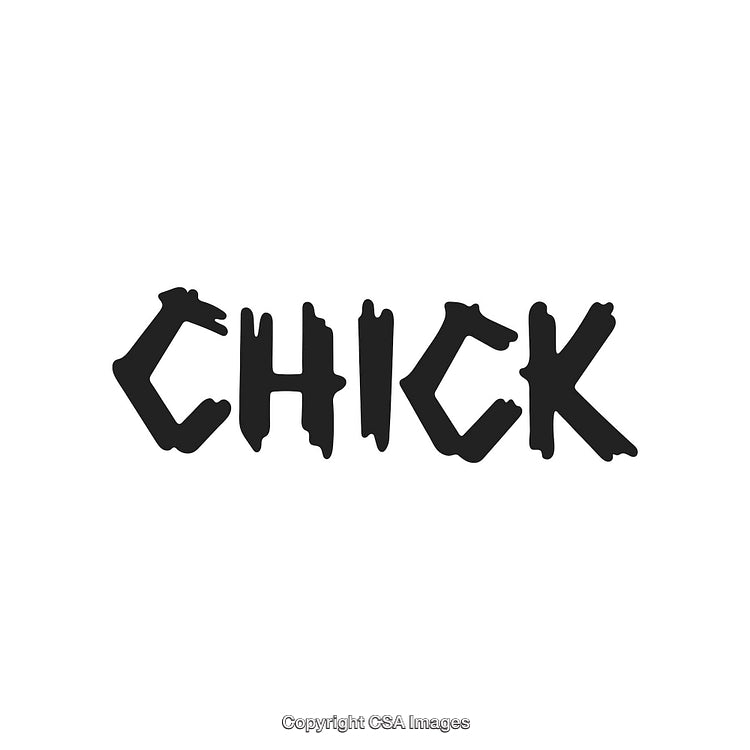 Stylish Display of the Word Chick in Unique Black Lettering